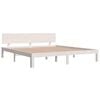 vidaXL Estructura de cama doble sin colch&oacute;n blanco 180x200 cm
