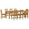 vidaXL Conjunto de comedor 9 uds. Gris Madera de Roble S&oacute;lido