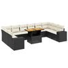 vidaXL Set de sof&aacute;s de jard&iacute;n 11 pzas y cojines rat&aacute;n sint&eacute;tico negro