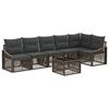 vidaXL Conjunto de sof&aacute;s de jard&iacute;n 7 pcs Gris rat&aacute;n sint&eacute;tico