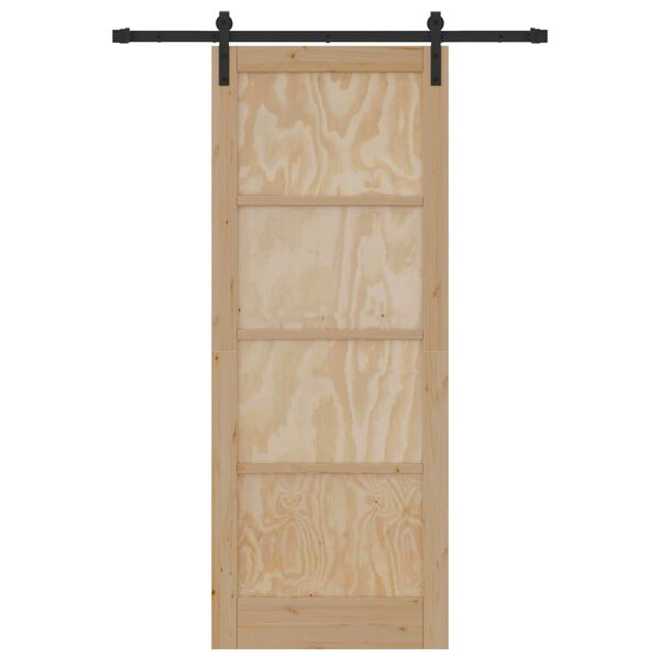 vidaXL Puerta Corredera Marrón 83 x 211 cm Madera de pino macizo