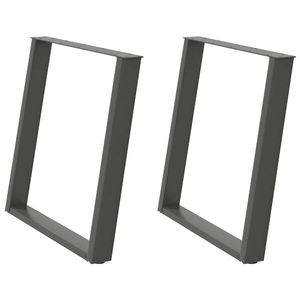 vidaXL Patas para mesa de comedor en forma de U (2 unidades), antracita, 80 x (72-73) cm, acero
