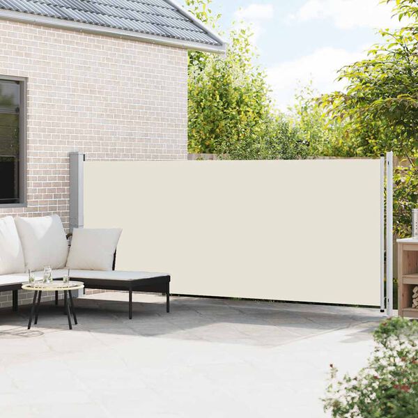 vidaXL Toldo lateral retr&aacute;ctil para patio crema 600x160 cm