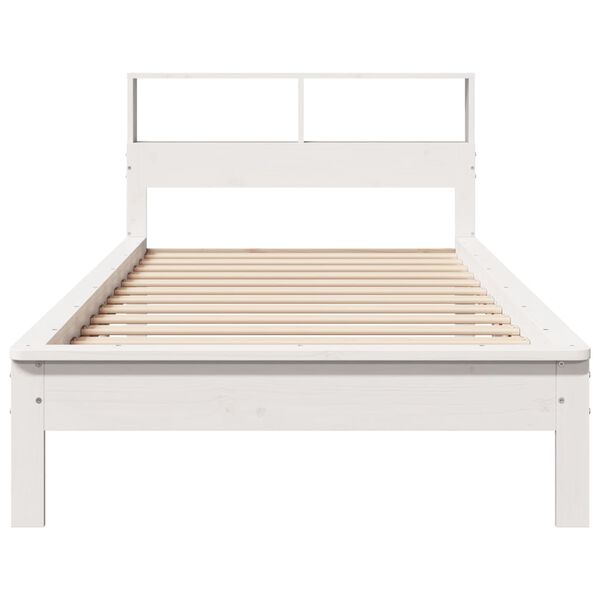 vidaXL Cama con estanter&iacute;a sin colch&oacute;n madera maciza de pino 90x190 cm