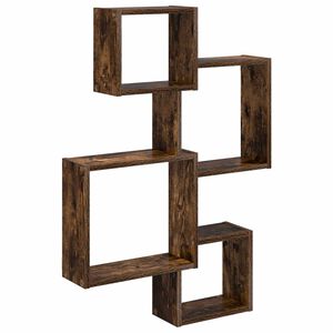 vidaXL Estantes de Cubo para Pared Montada en la pared Marr&oacute;n