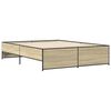 vidaXL Estructura cama madera ingeniería metal roble Sonoma 160x200 cm