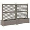 vidaXL Jard&iacute;n grande con enrejado 2 pcs Gris 200 x 43 x 133,5 cm PP