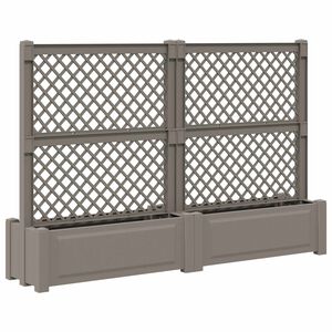vidaXL Jard&iacute;n grande con enrejado 2 pcs Gris 200 x 43 x 133,5 cm PP