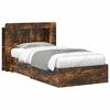 vidaXL Estructura de cama con almacenamiento Roble Ahumado 75 x 190 cm