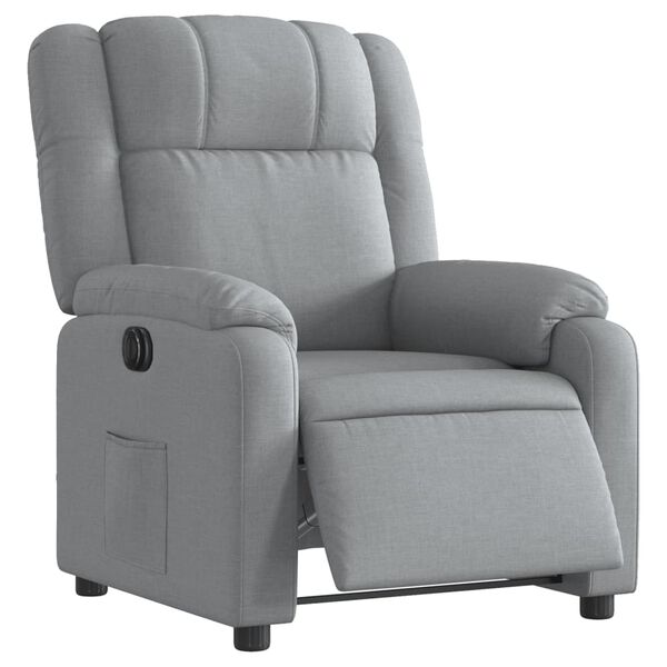 vidaXL Sill&oacute;n reclinable el&eacute;ctrico tela gris claro