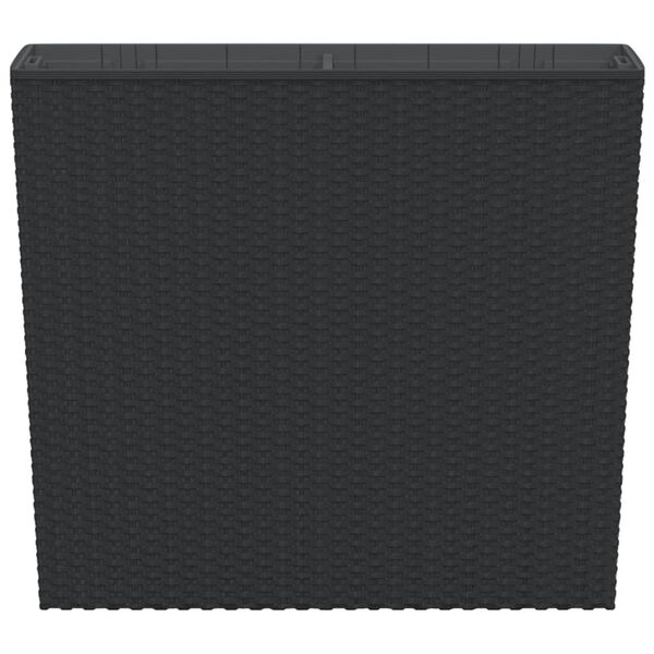 vidaXL Macetero con interior extra&iacute;ble PP rat&aacute;n gris antracita 12/44 L