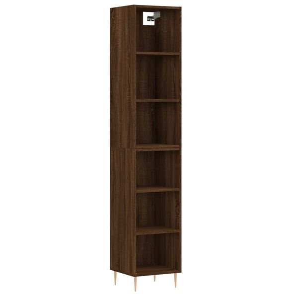 vidaXL Aparador alto madera contrachapada roble marr&oacute;n 34,5x32,5x180cm