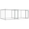 vidaXL Jaula de perros con puertas acero galvanizado gris 4x2x1,5 m
