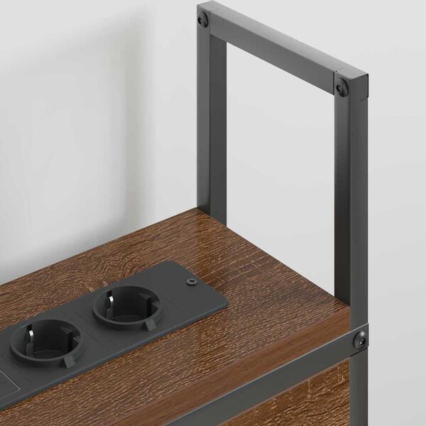 vidaXL Cabecero de Almacenamiento con Estaci&oacute;n de Carga Marr&oacute;n roble