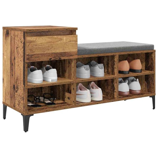 vidaXL Armario para Zapatos con caj&oacute;n Madera vieja 102 x 36 x 60 cm