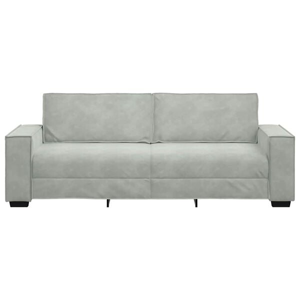 vidaXL Sof&aacute; de 3 plazas terciopelo gris claro 220x78x84 cm
