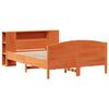vidaXL Cama con estanter&iacute;a sin colch&oacute;n madera maciza marr&oacute;n 150x200 cm