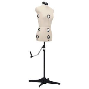 vidaXL Maniqu&iacute; de sastre ajustable mujer color crema talla S 33-40