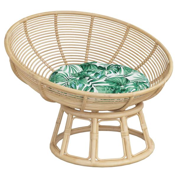 vidaXL Coj&iacute;n redondo tela Oxford estampado de hojas &Oslash; 60x11 cm