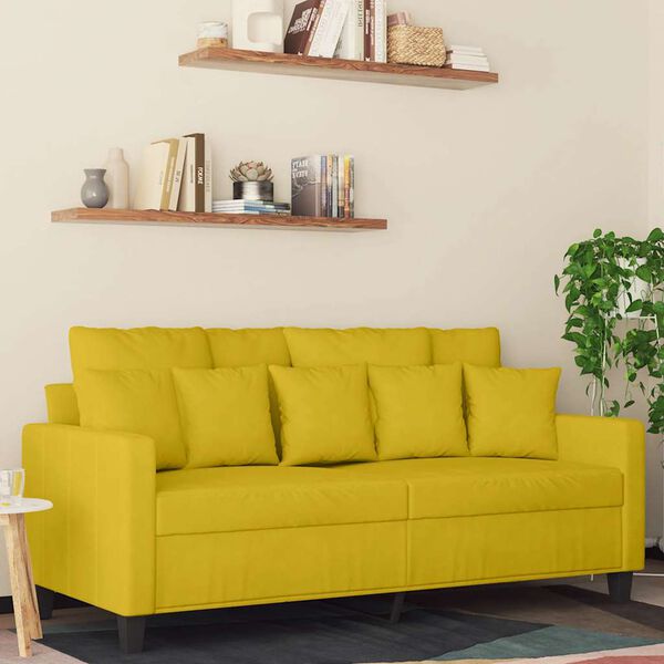 vidaXL Sof&aacute; de 2 plazas terciopelo amarillo 140 cm