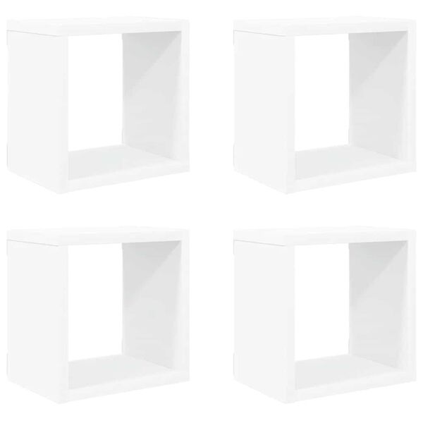 vidaXL Estantes cubo de pared 4 unidades blanco 22x15x22 cm