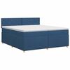vidaXL Cama box spring con colch&oacute;n con cabecera Azul 200 x 200 cm Tela