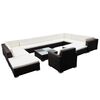 vidaXL Set de sof&aacute;s de jard&iacute;n 12 pzas cojines rat&aacute;n sint&eacute;tico negro