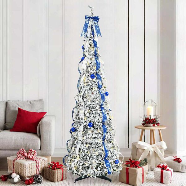 vidaXL &Aacute;rbol de Navidad artificial con 200 LED con soporte 210 cm PVC