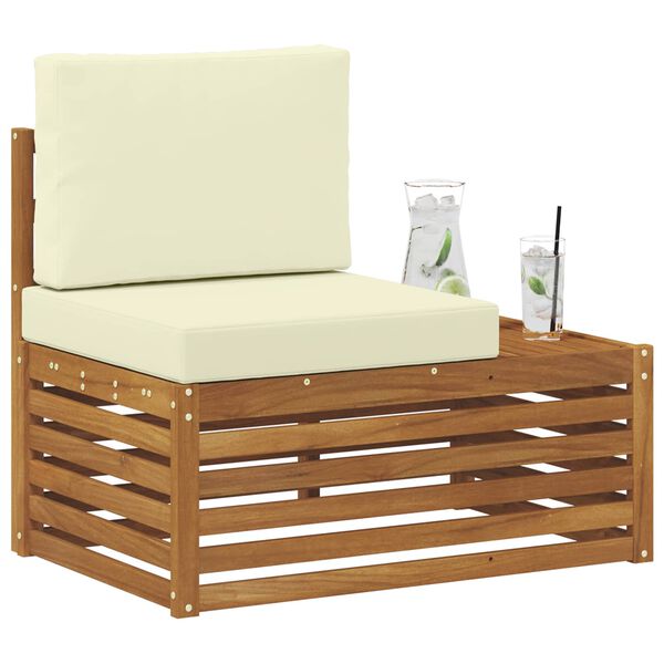 vidaXL Sof&aacute; modular de exterior con coj&iacute;n Natural 91 x 63 x 73 cm