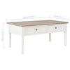vidaXL Mesa de centro de madera blanca 100x55x45 cm