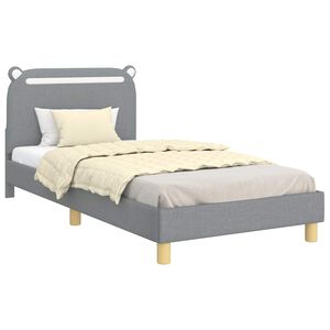 vidaXL Cama para ni&ntilde;os con cabecero Gris Claro 80 x 200 cm tela
