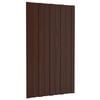 vidaXL Panel de techo 12 uds. Marr&oacute;n 80 x 45 cm Acero galvanizado