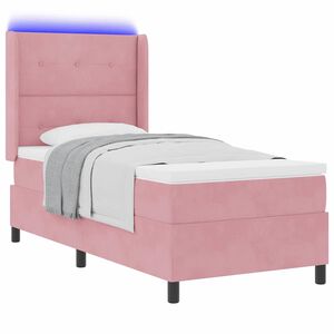 vidaXL Cama tipo Box Spring con colch&oacute;n Rosa 80 x 200 cm Terciopelo