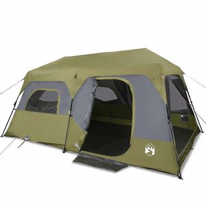 vidaXL Tienda familiar 9 personas impermeable apertura r&aacute;pida verde