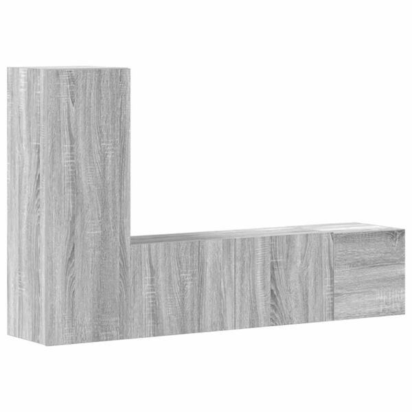 vidaXL Set de muebles para TV 3 pzas madera contrachapada gris Sonoma