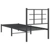 vidaXL Estructura cama sin colch&oacute;n con cabecero metal negro 75x190 cm