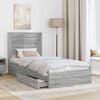 vidaXL Cama con almacenamiento con cabecera Gris Sonoma 75 x 190 cm