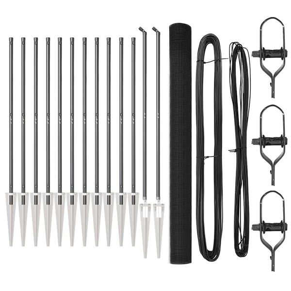 vidaXL Poste de Valla Gris 25 x 1,6 m (malla de 25 x 25 mm)