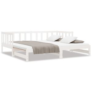 vidaXL Sof&aacute; cama extra&iacute;ble sin colch&oacute;n blanco 2x(90x200) cm