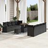 vidaXL Conjunto de sof&aacute; de jard&iacute;n 11 pcs Negro rat&aacute;n sint&eacute;tico