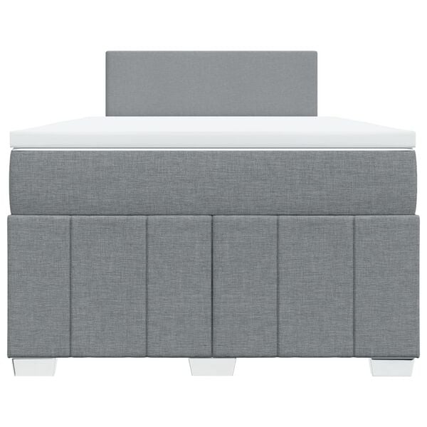 vidaXL Cama box spring con colch&oacute;n tela gris claro 120x190 cm