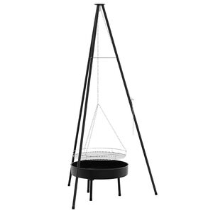 vidaXL Tr&iacute;pode para Fogata 3 uds. Negro Acero