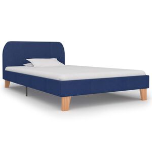 vidaXL Estructura de cama sin colch&oacute;n tela azul 90x200 cm