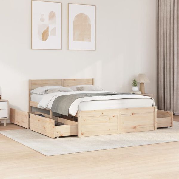 vidaXL Estructura de cama sin colchón madera de pino maciza 120x200 cm