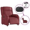 vidaXL Sillón reclinable eléctrico de cuero sintético rojo tinto