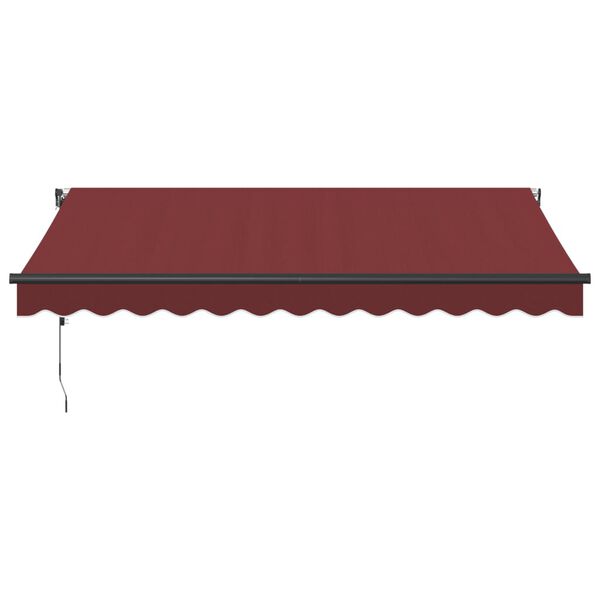 vidaXL Toldo retr&aacute;ctil autom&aacute;tico con LEDs burdeos 350x250 cm