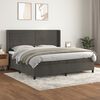 vidaXL Cama box spring con colch&oacute;n terciopelo gris oscuro 200x200 cm