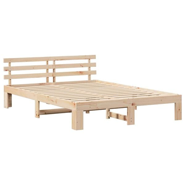vidaXL Estructura de cama Natural 150 x 200 cm Madera de pino macizo