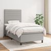 vidaXL Cama box spring con colch&oacute;n tela gris claro 90x190 cm