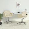 vidaXL Sillas de comedor giratorias 2 unidades cuero sint&eacute;tico crema
